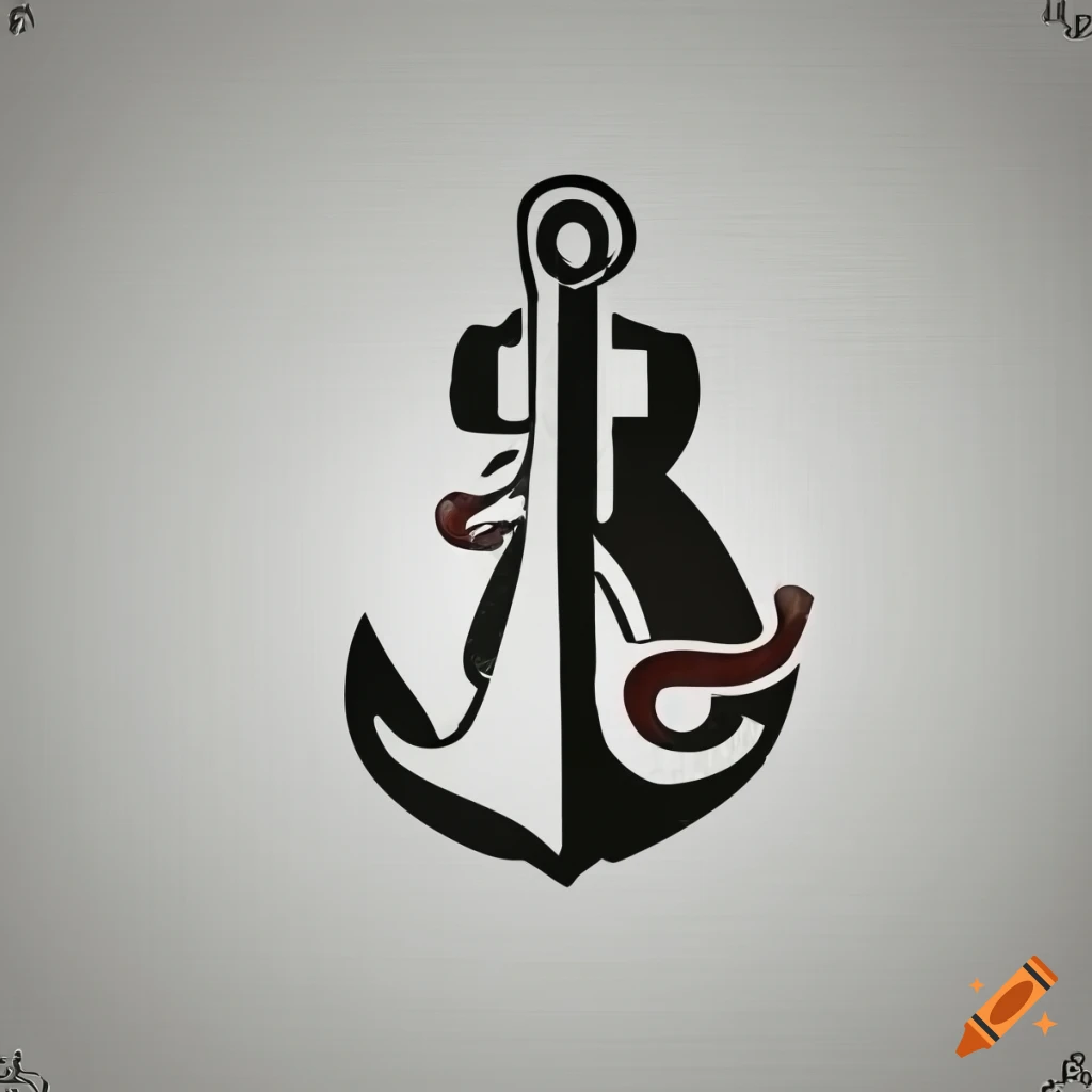 Anchor Guitar Logo in 2D design