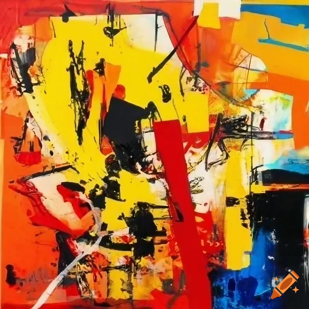 Abstract painting with orderly chaotic composition inspired by comic ...