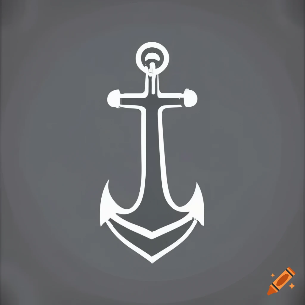Anchor Guitar Logo in 2D design