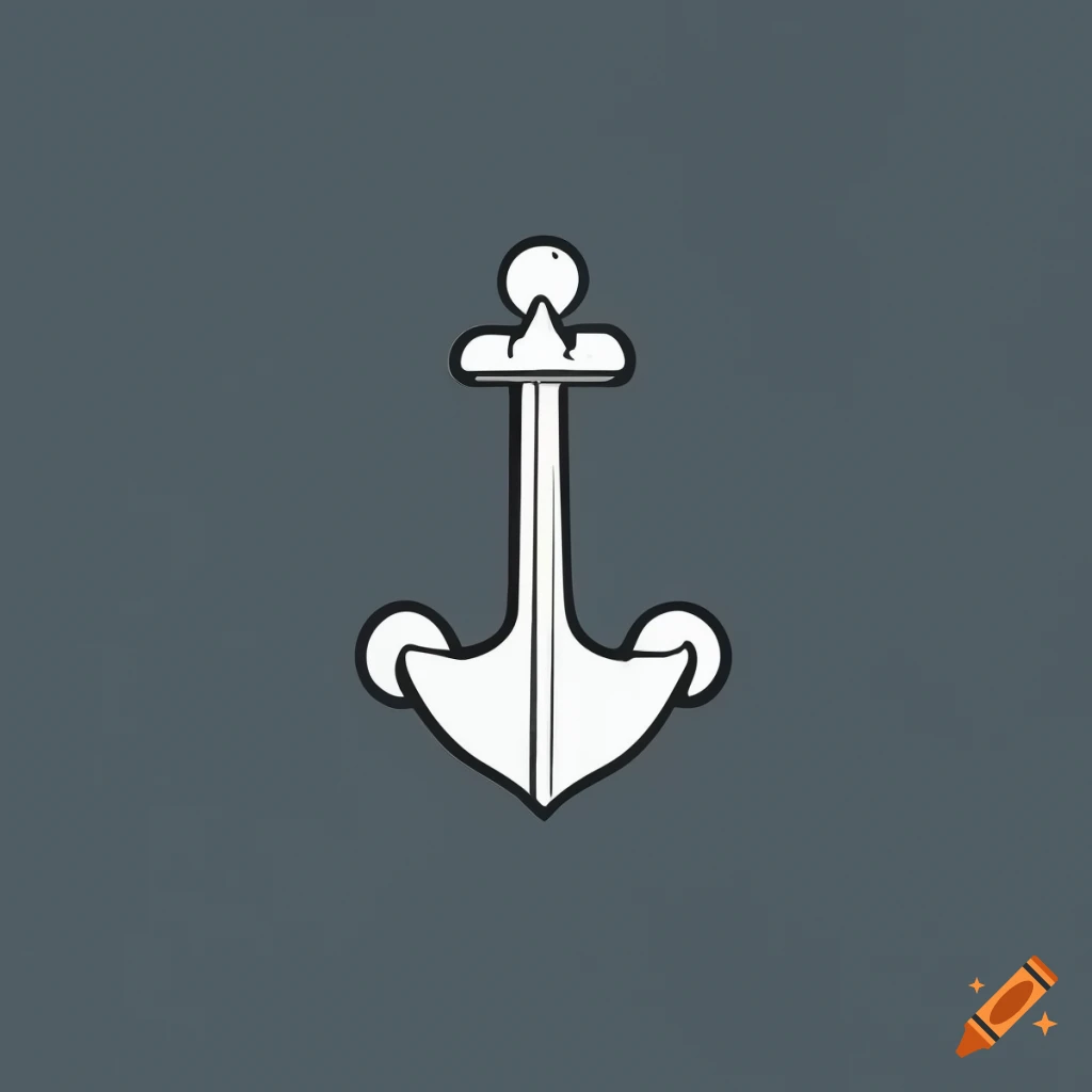 2D anchor guitar logo design