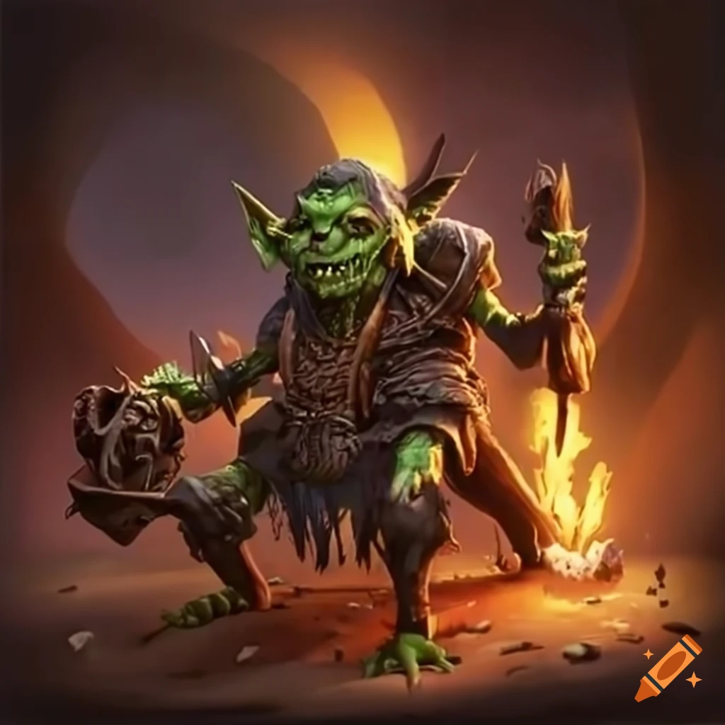 Fantasy ballista with furious goblins