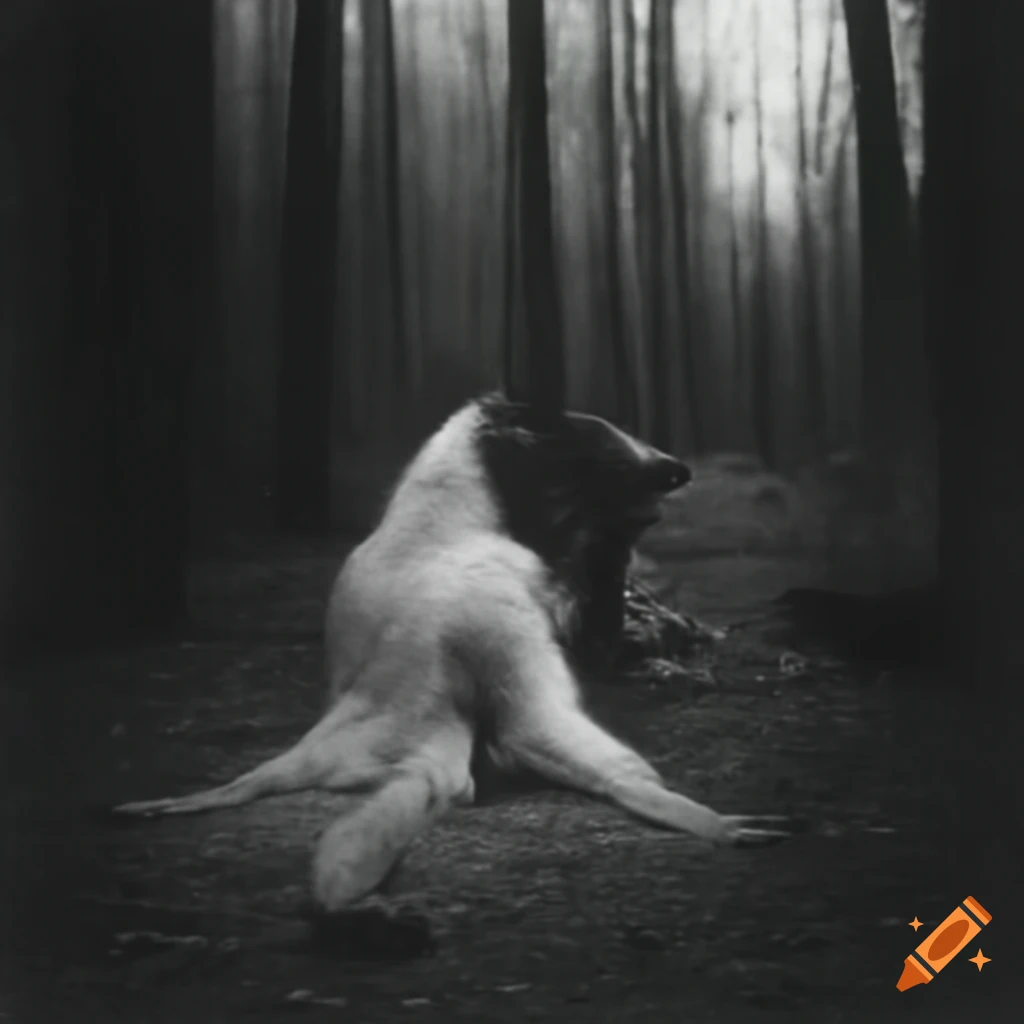 Wolf-human hybrid in a surreal 1970's art house film