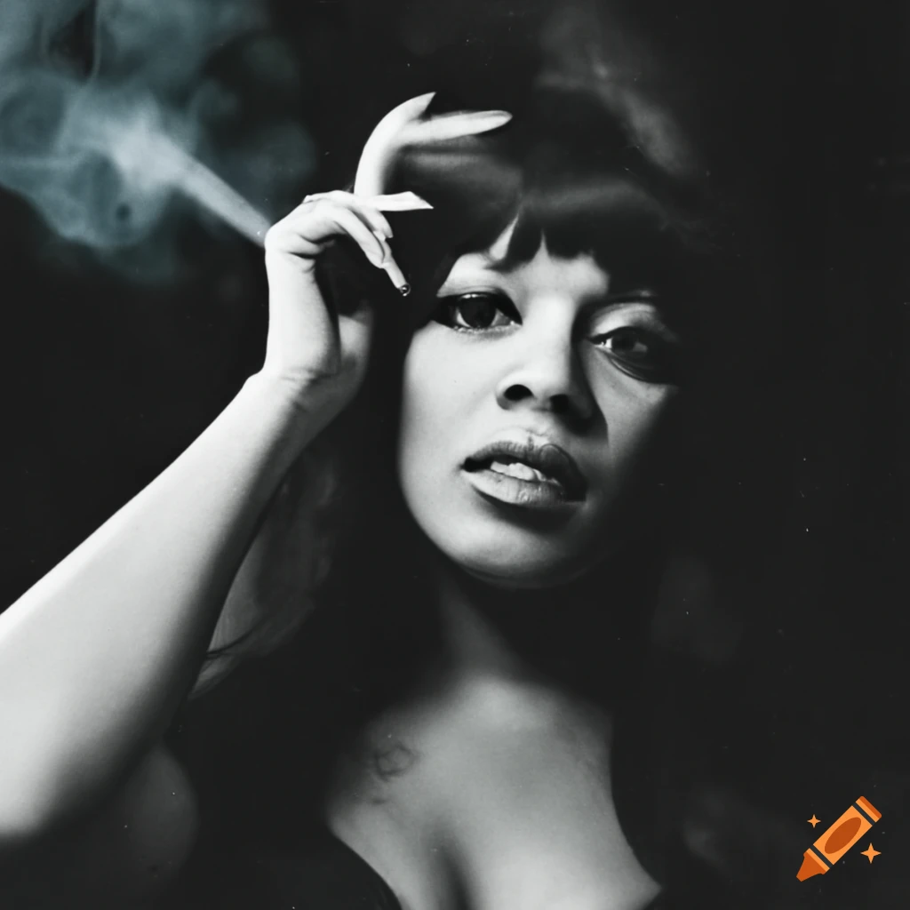 Ronnie Spector posing in the 60s with a smoke in technicolor