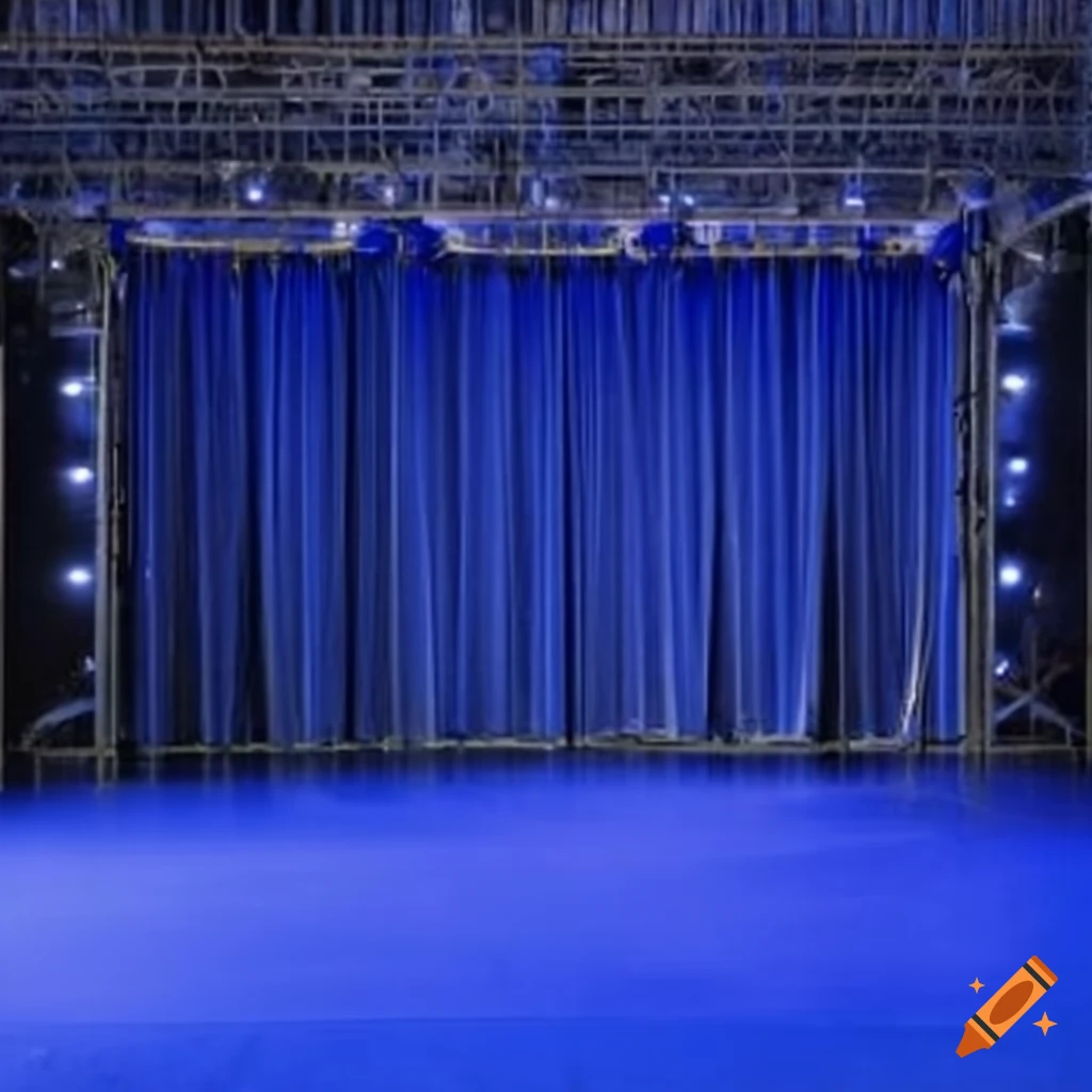 Stage with suspended blue floor