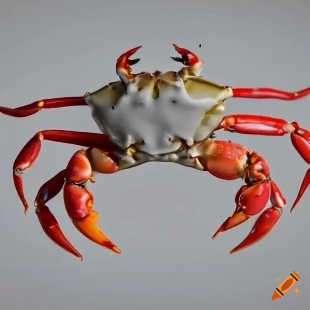 Red crab covered in white paint