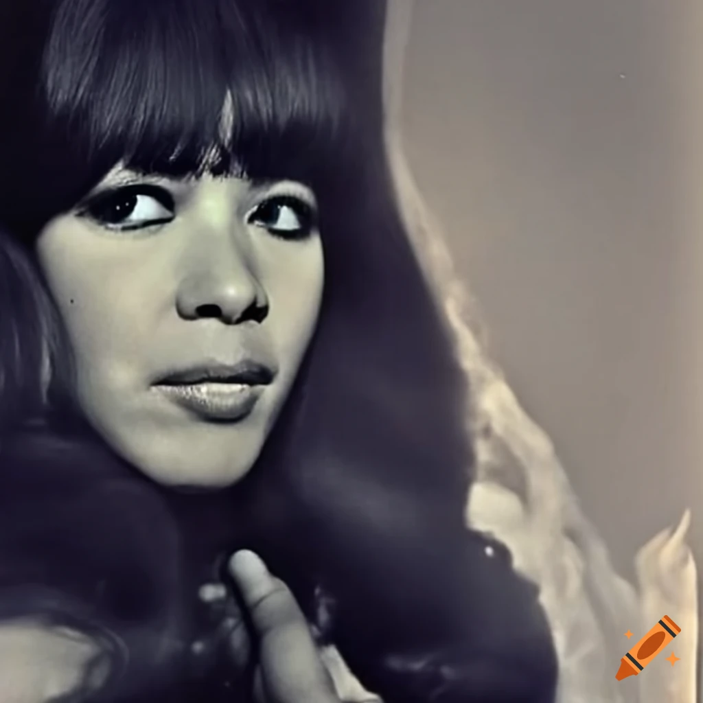 Ronnie Spector posing in the 60s with a smoke in technicolor