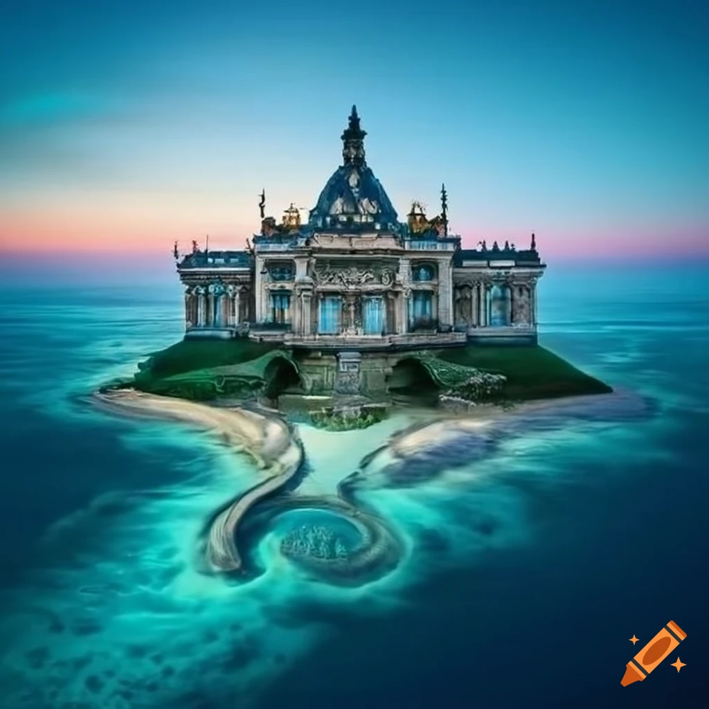 Beautiful palace in the middle of the ocean
