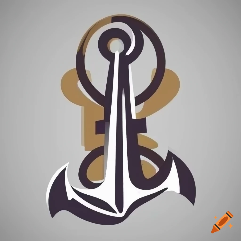 Stylized guitar anchor logo in 2D