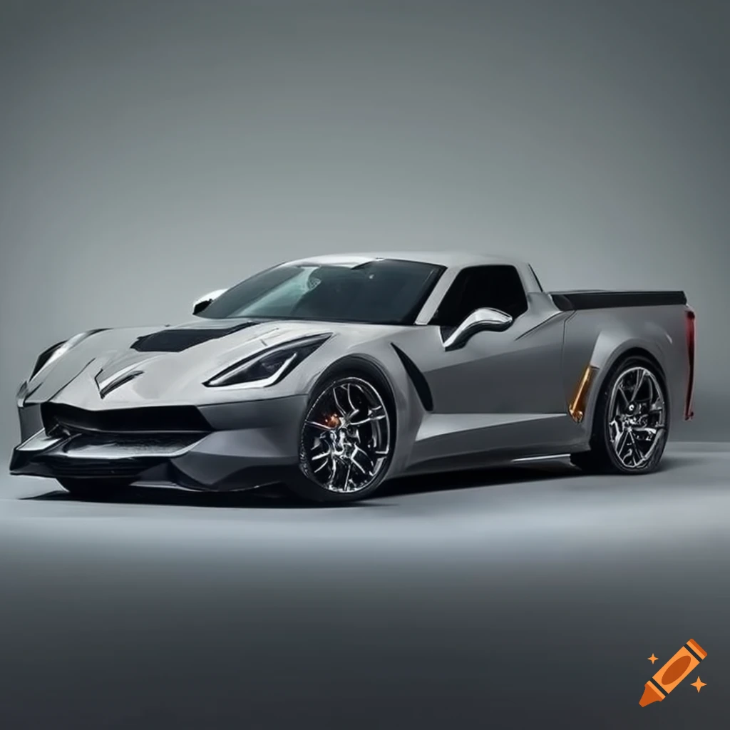Grey Corvette C7 with pickup bed