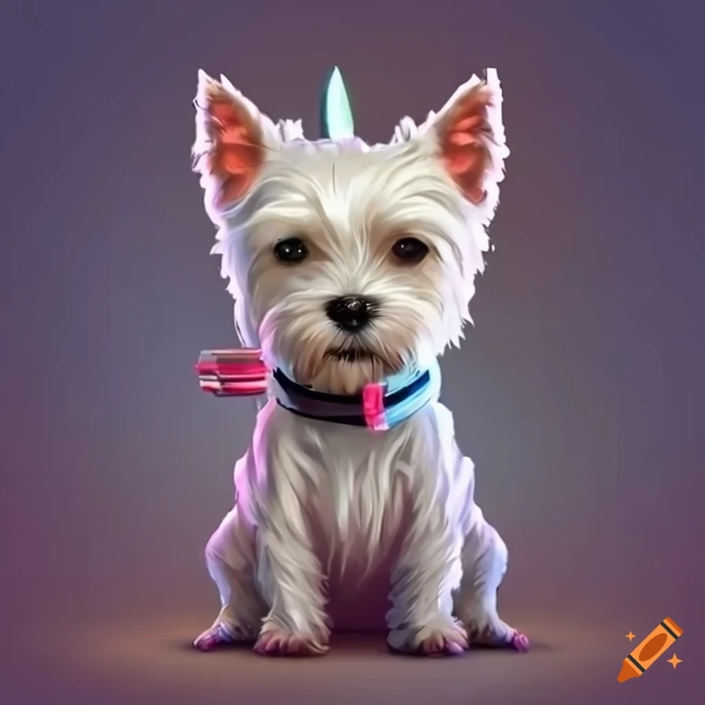White Westie Terrier in a video game