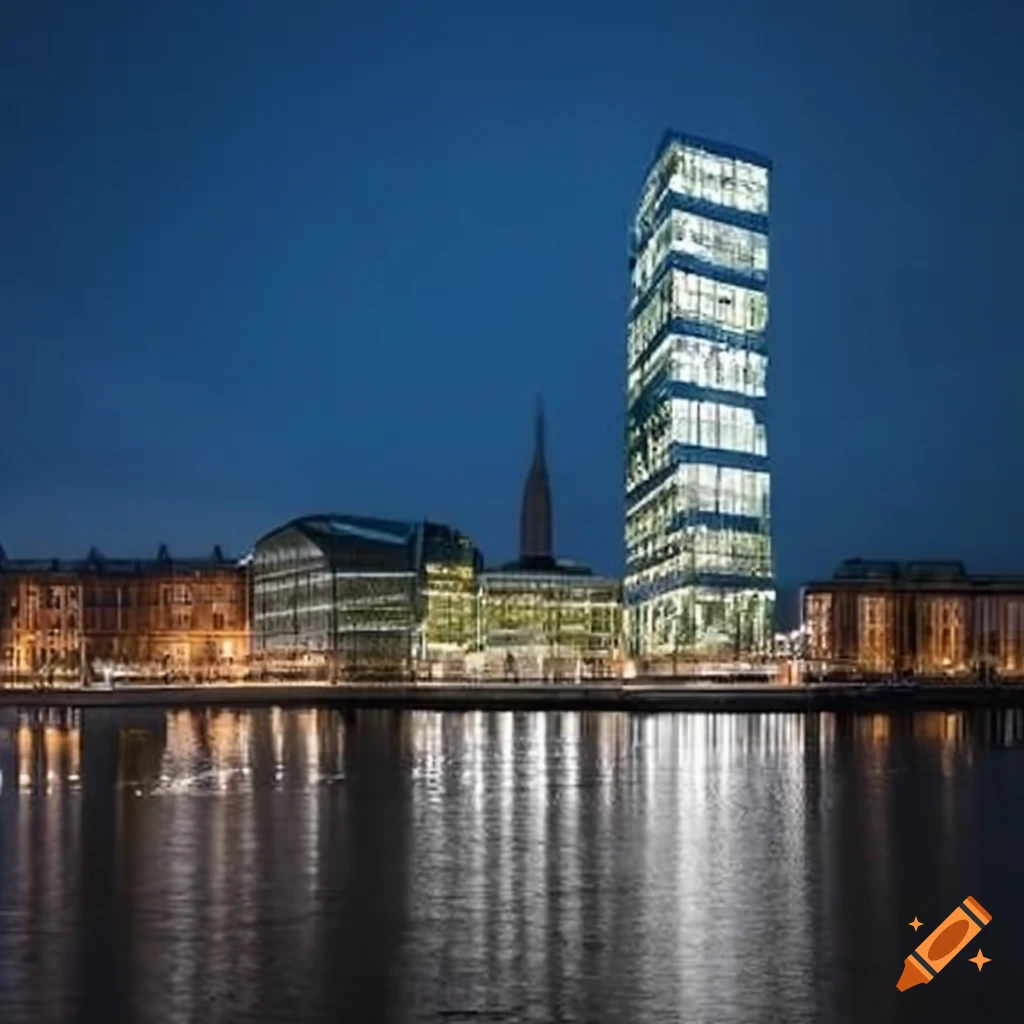 Modern, eco-friendly skyscraper by the Alster River in Hamburg