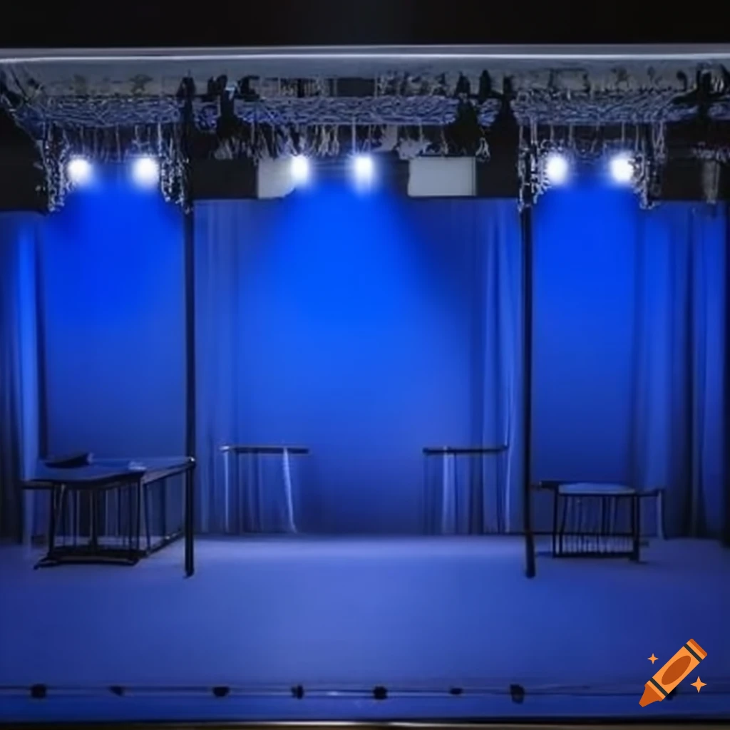Stage with suspended blue floor