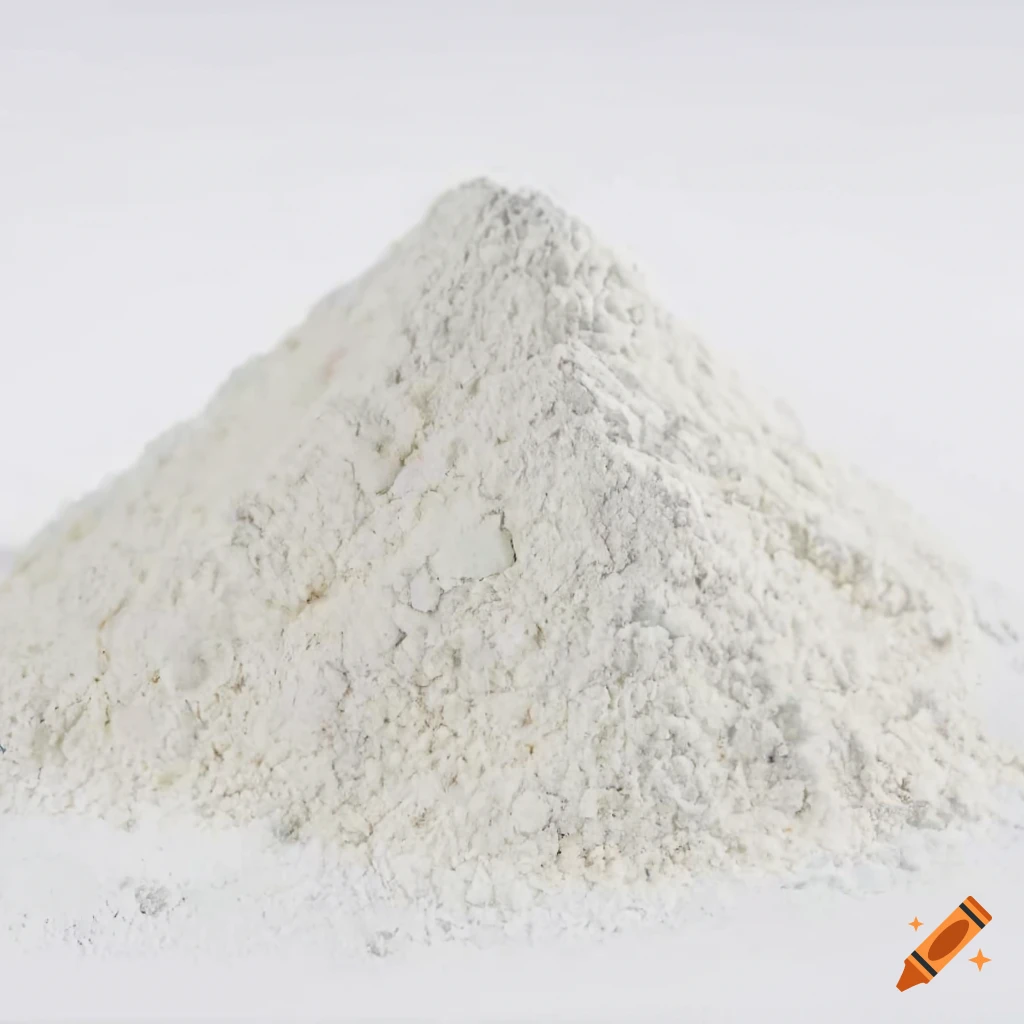 White pharmaceutical powdered ingredient on white background
