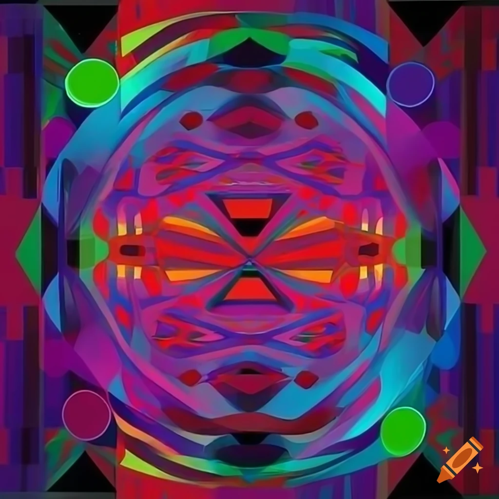 Abstract geometric art with mesmerizing shapes and colors