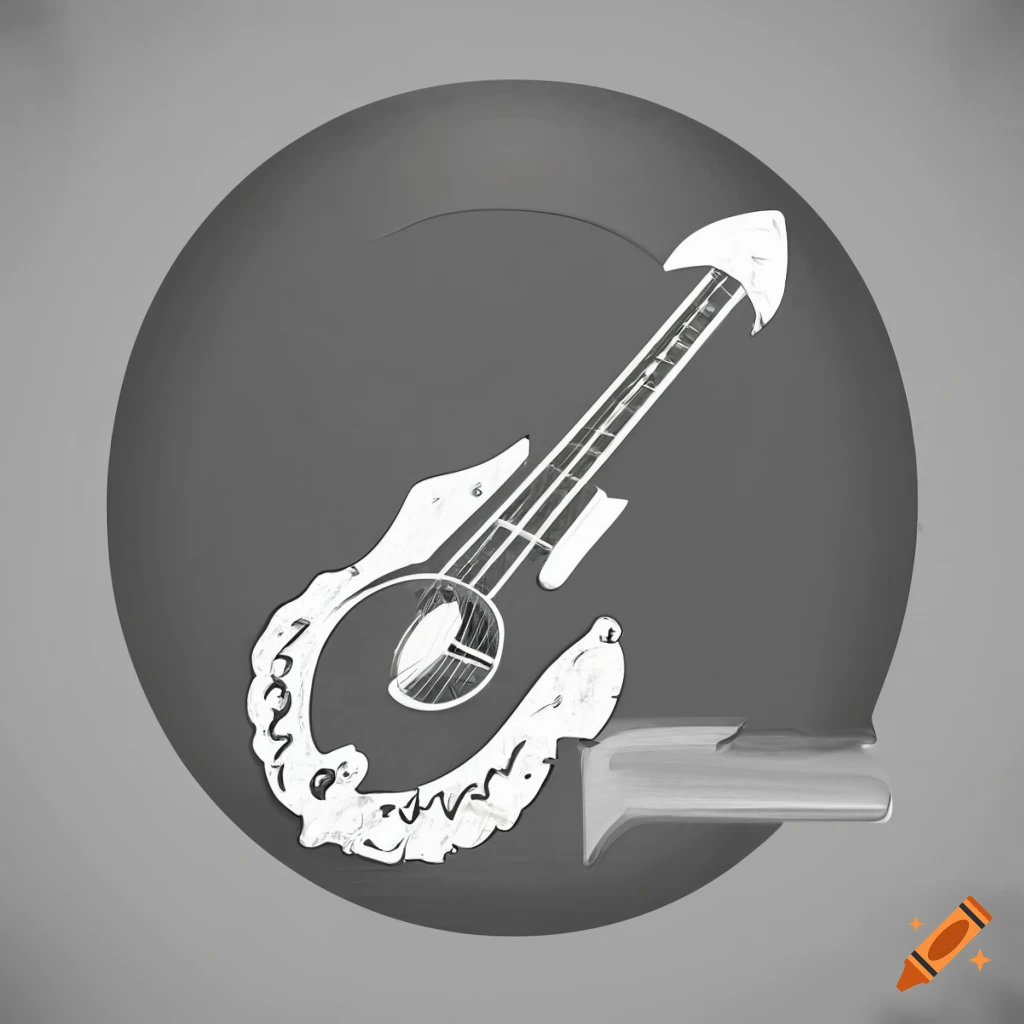 2D anchor guitar logo design
