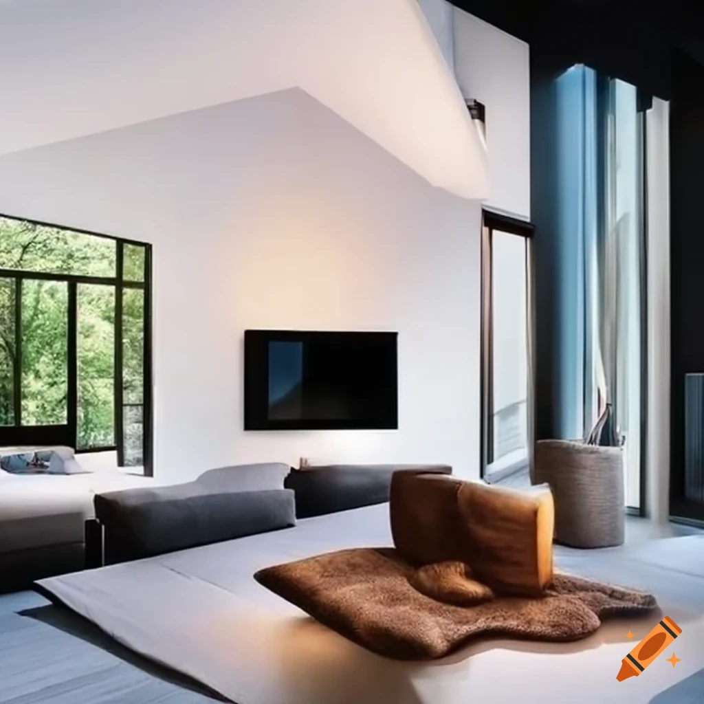 Modern family home with open floor plan and large windows