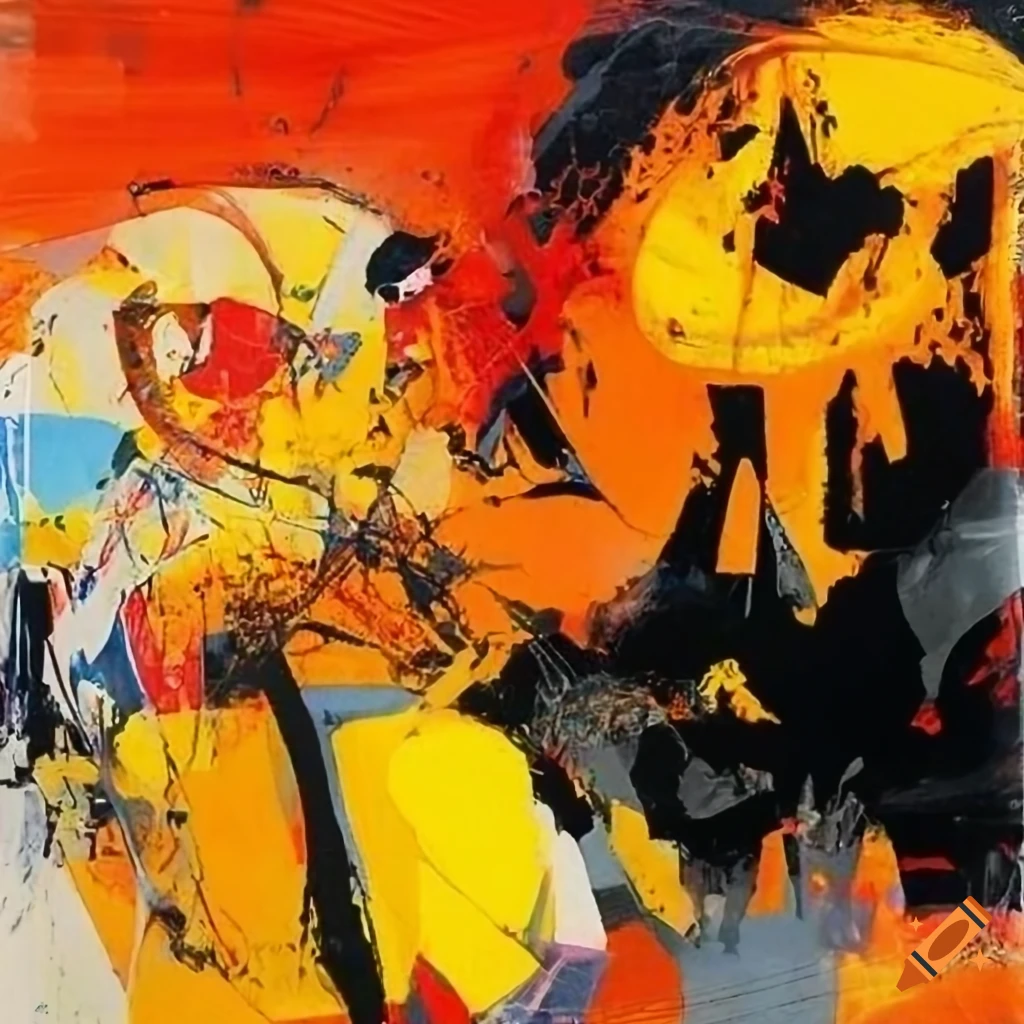 Abstract painting with orderly chaotic composition inspired by comic ...