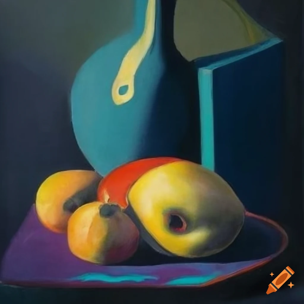 Surreal still life crayon drawing by renowned artists