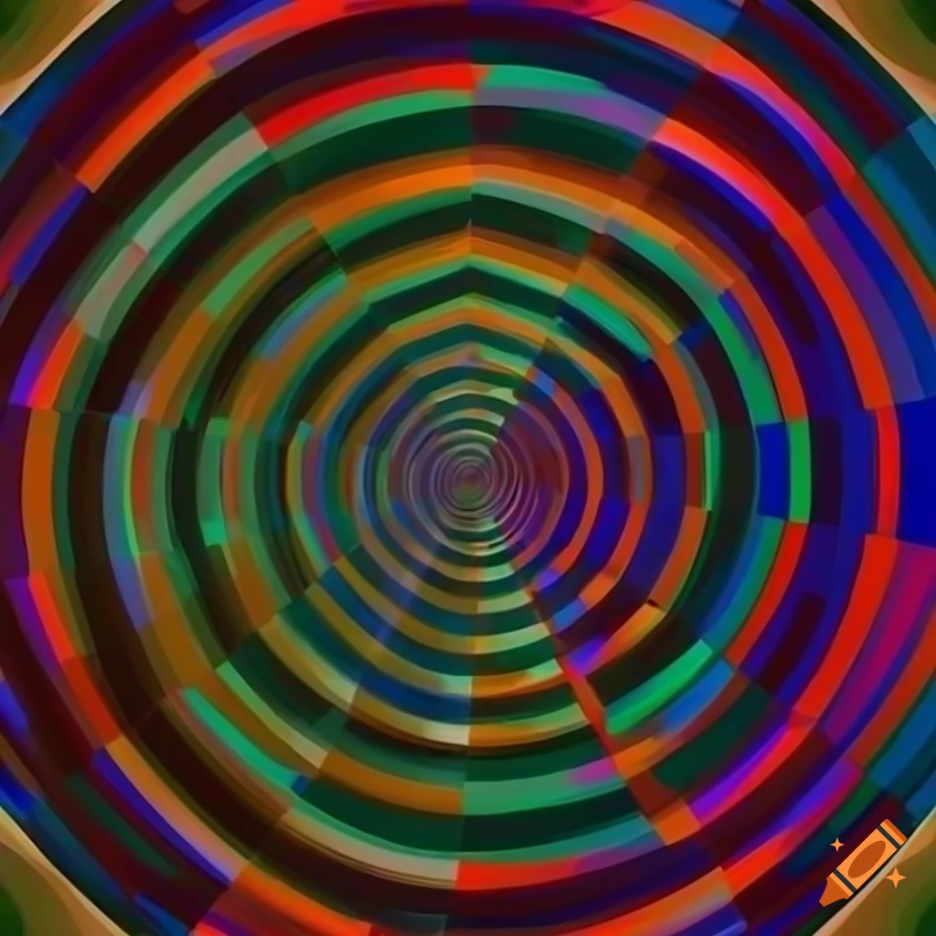 Abstract math representation with geometric shapes and illusions