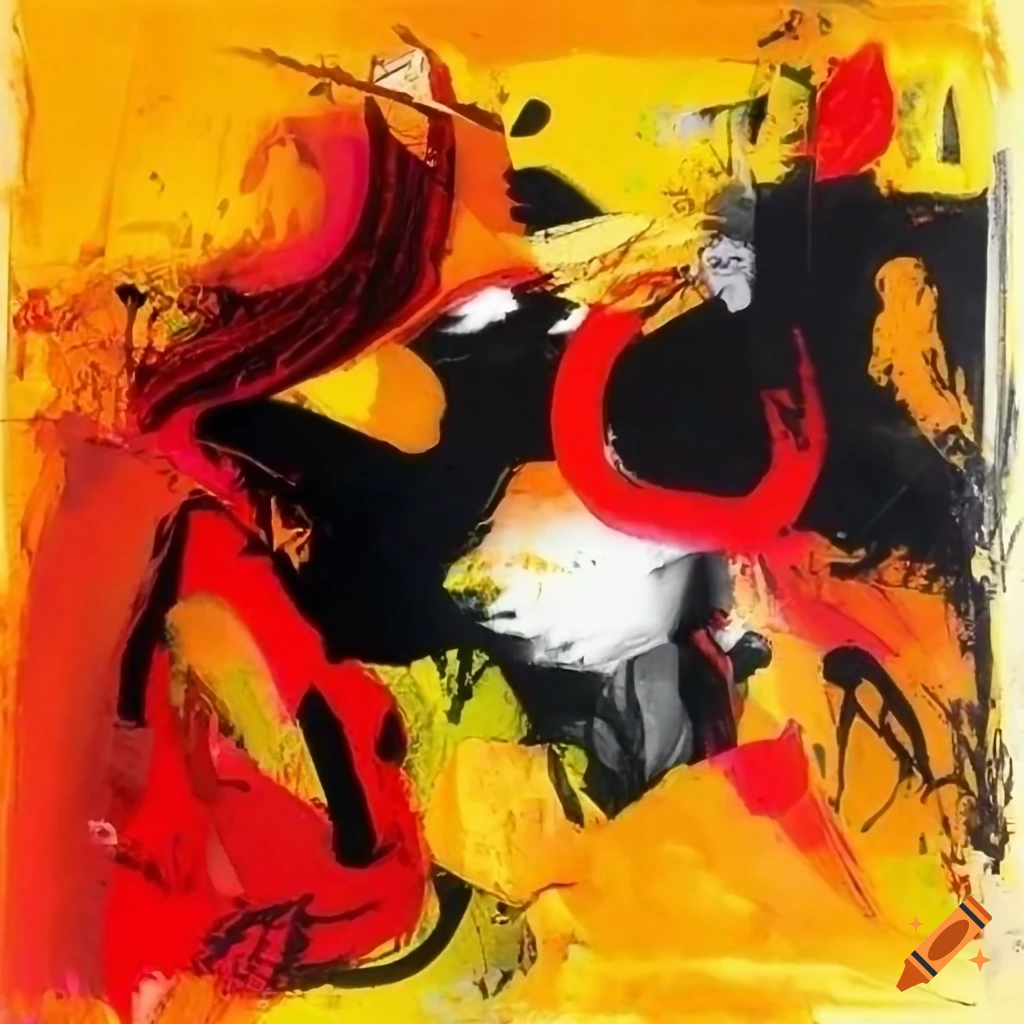 Abstract painting with orderly chaotic composition inspired by comic ...