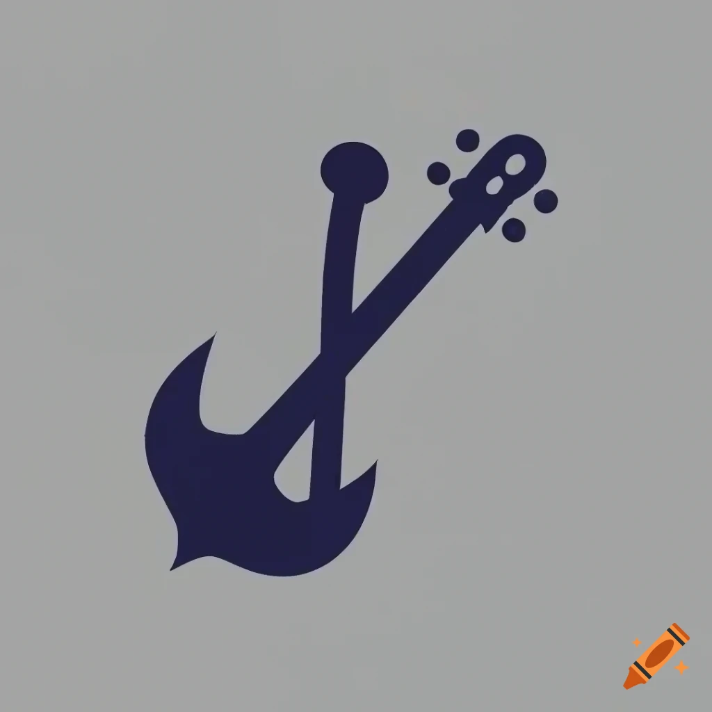 2D anchor guitar logo