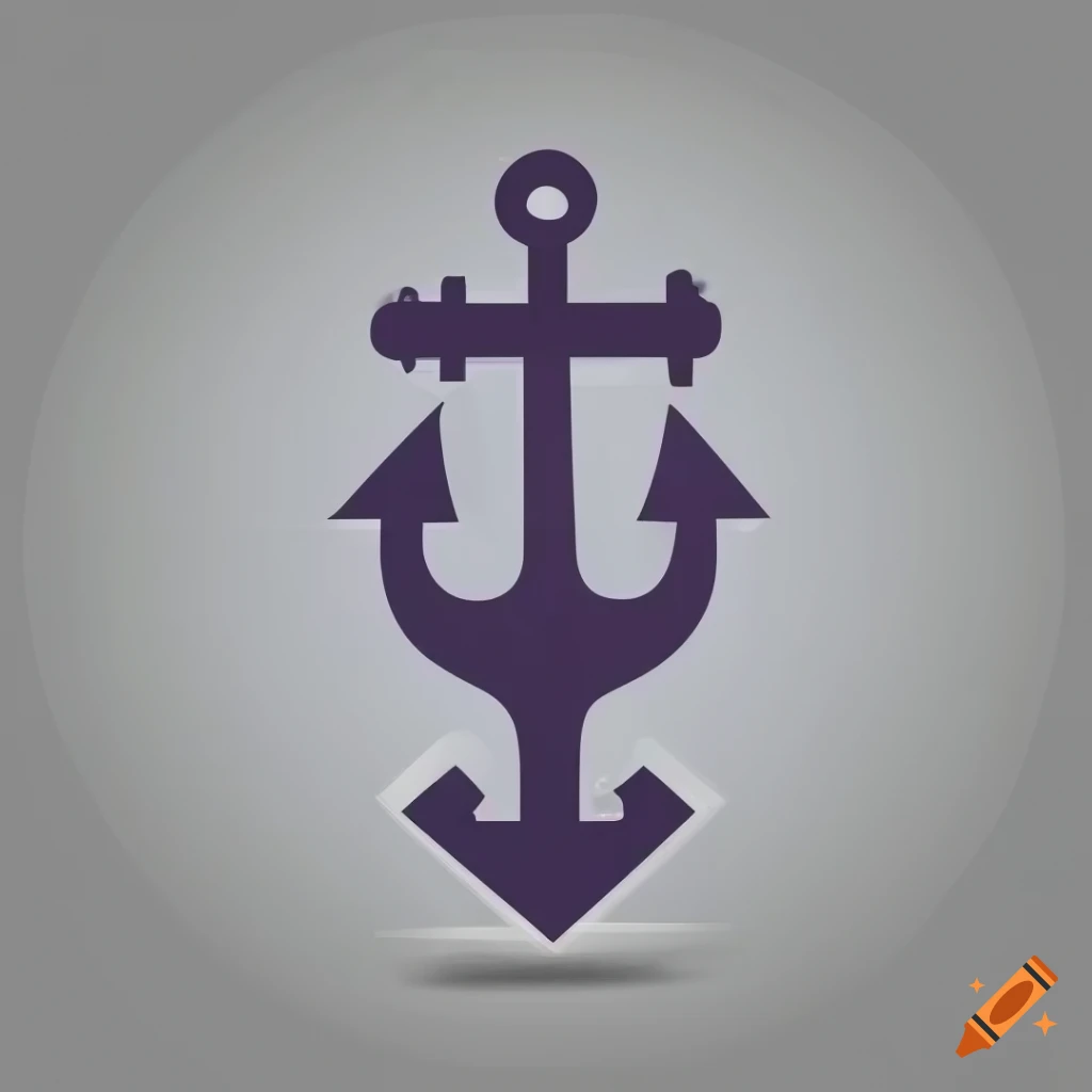 2D anchor guitar logo