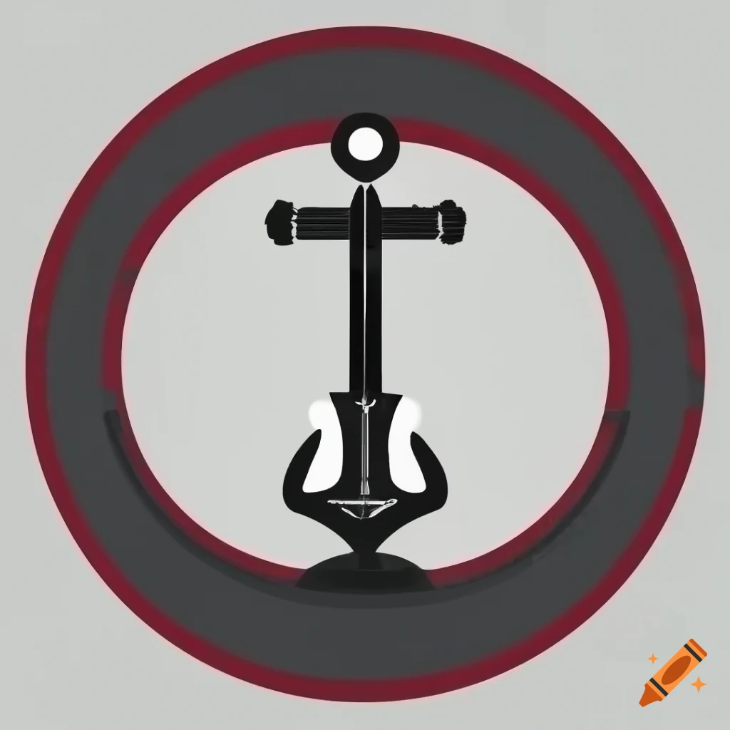 2D anchor guitar logo