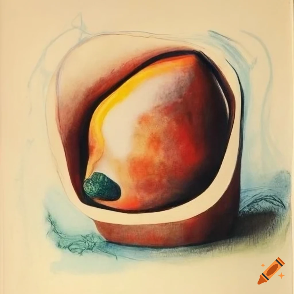 Surreal still life crayon drawing by renowned artists