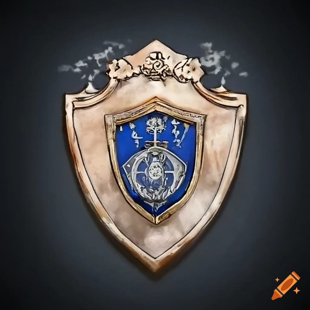 City police force badge with emblem and shield