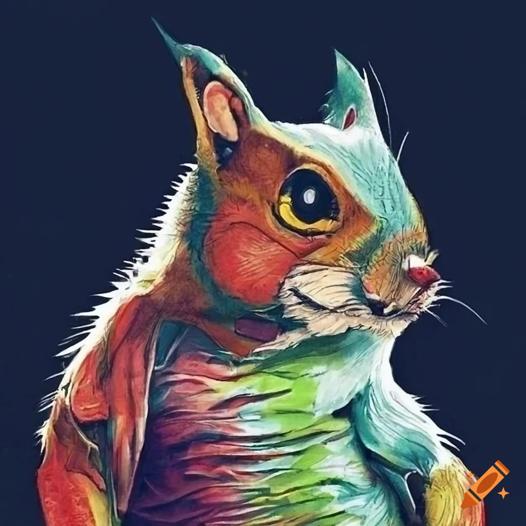 Batman villain squirrel by Norman Rockwell