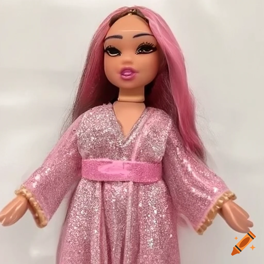Light pink Jesus baddie doll in glitter pastel dress robe on Craiyon