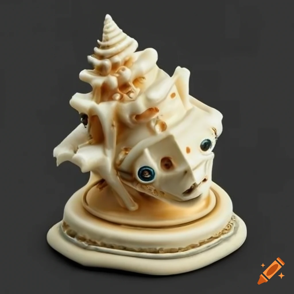 Ivory robot in a rococo style with murex accents