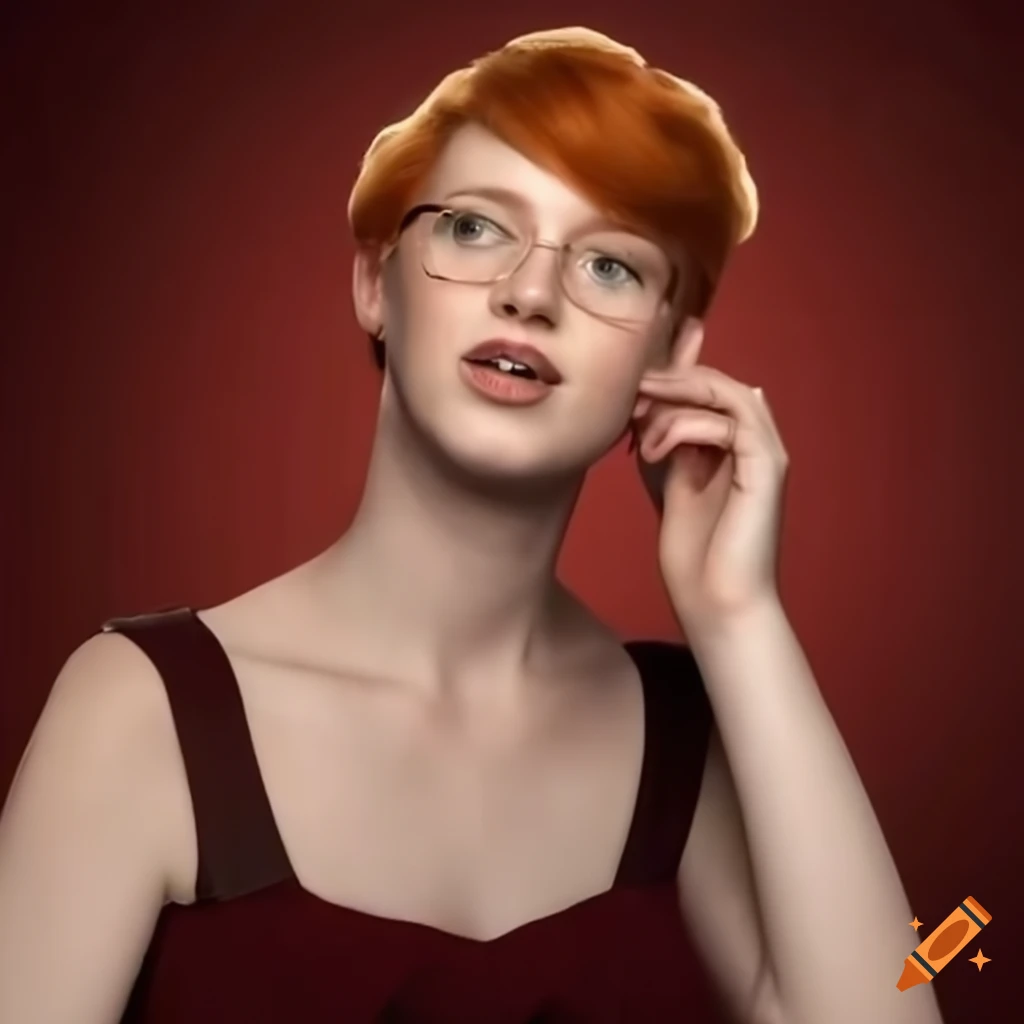 Young redhead woman on a date