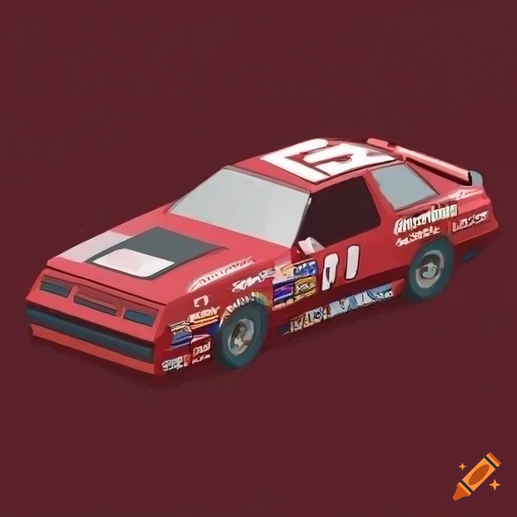 Vector illustration of a Chrysler Conquest NASCAR stock car from 1986