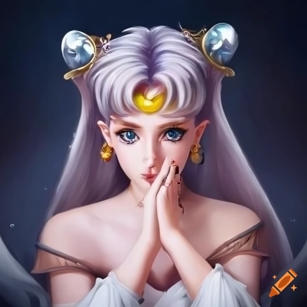 Portrait of Princess Serenity Sailor Moon with elven ears