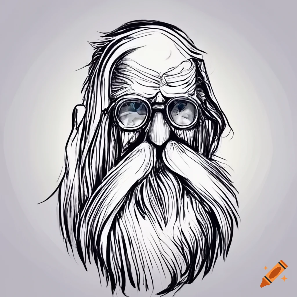 Wizard with long beard and glasses