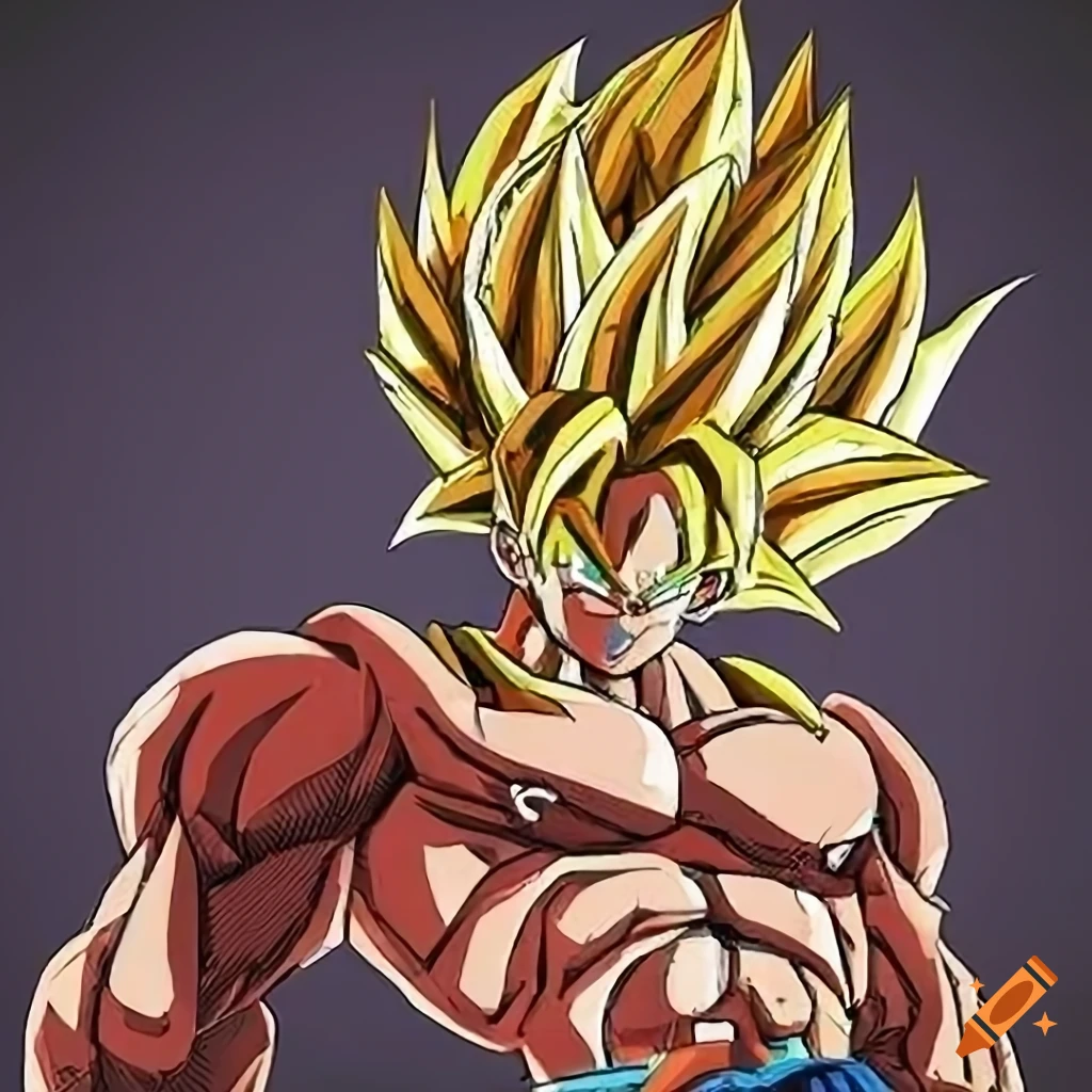 Super Saiyan transformation in an anime style