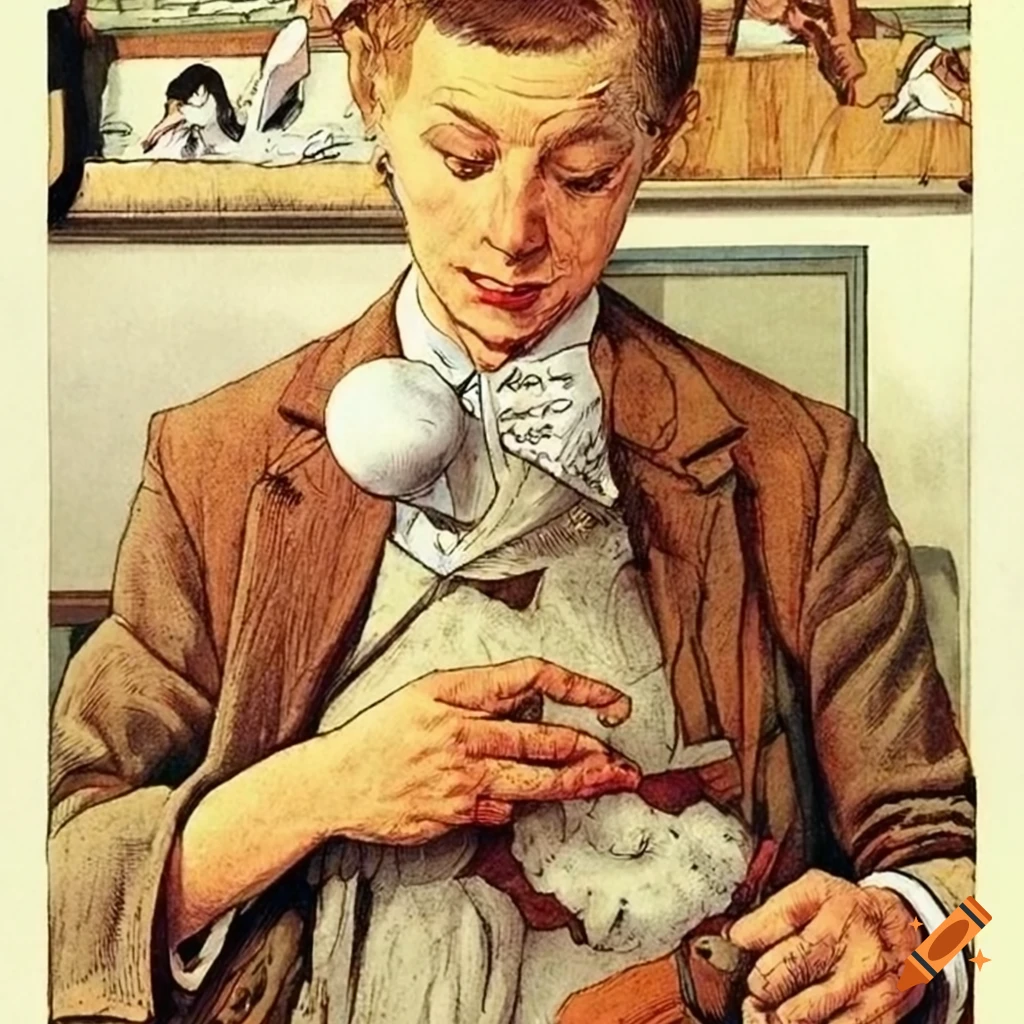 Graphic novel villain by Norman Rockwell and James Gurney