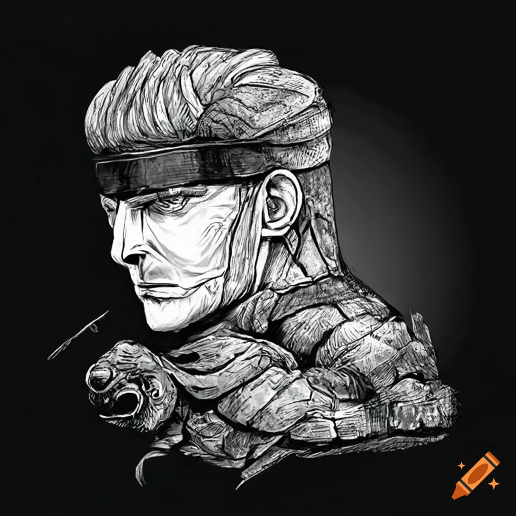 Turtle merging with Solid Snake in a combat scene