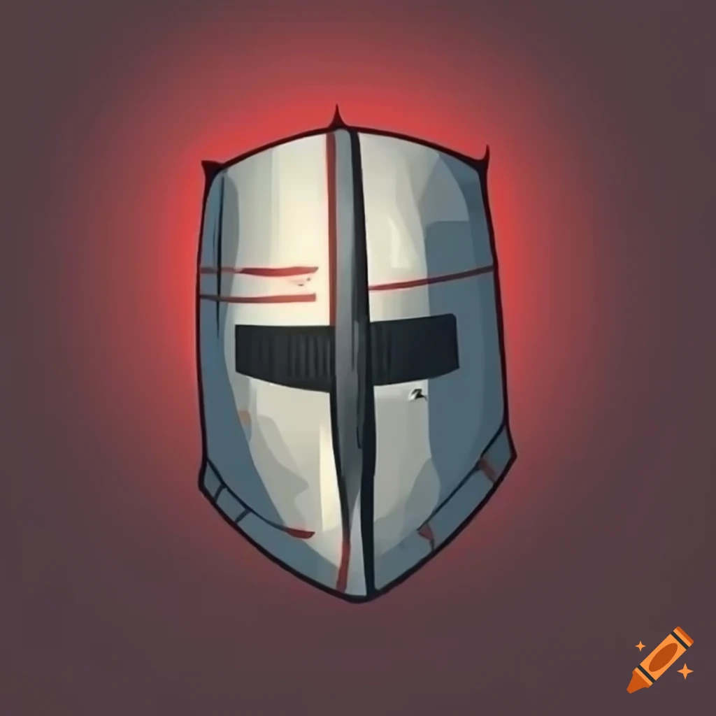 Icon of a templar helmet with a Christian red cross for a YouTube channel