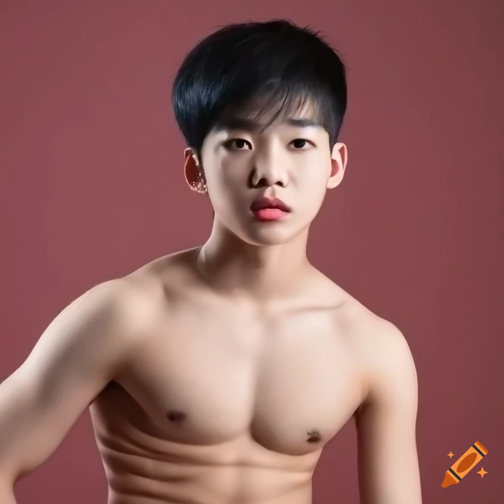 Asian male with athletic physique resembling Antinoos