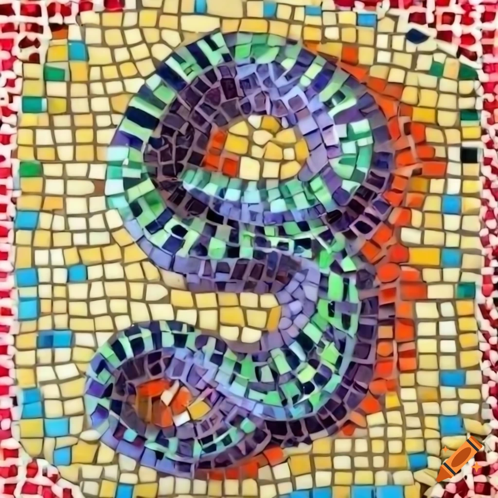 Python themed mosaic art