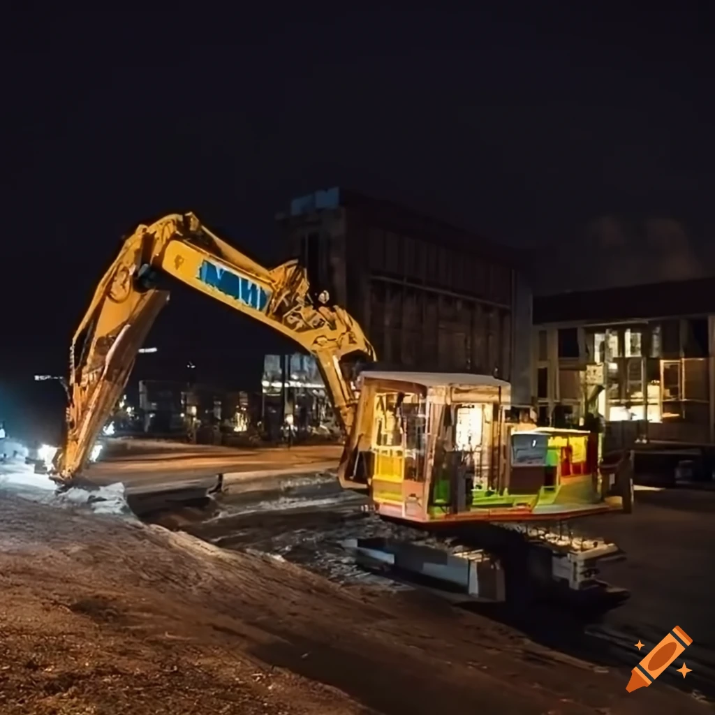 Construction site at night