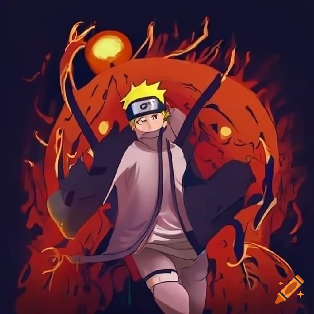 Naruto rapping in Emiway's style in an animated illustration on Craiyon
