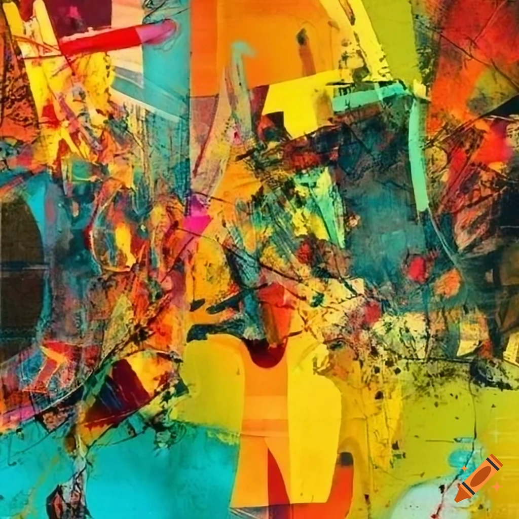 Abstract painting with orderly chaotic composition influenced by comic ...