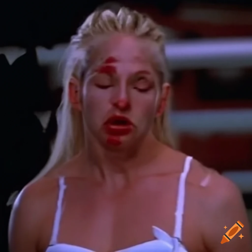 Ellen barkin in intense martial arts scene from a 90's movie on Craiyon