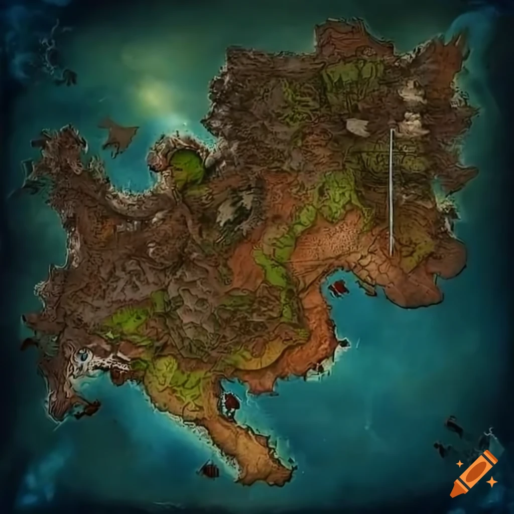 Warhammer Age of Sigmar campaign map with 8 numbered regions and a dragon in region 8