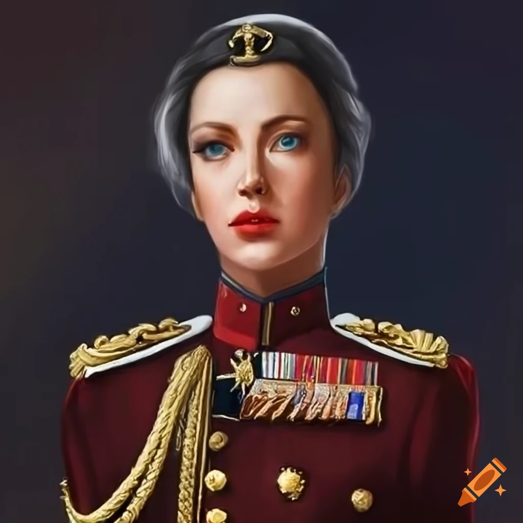 Female imperial marine general in dress uniform on Craiyon