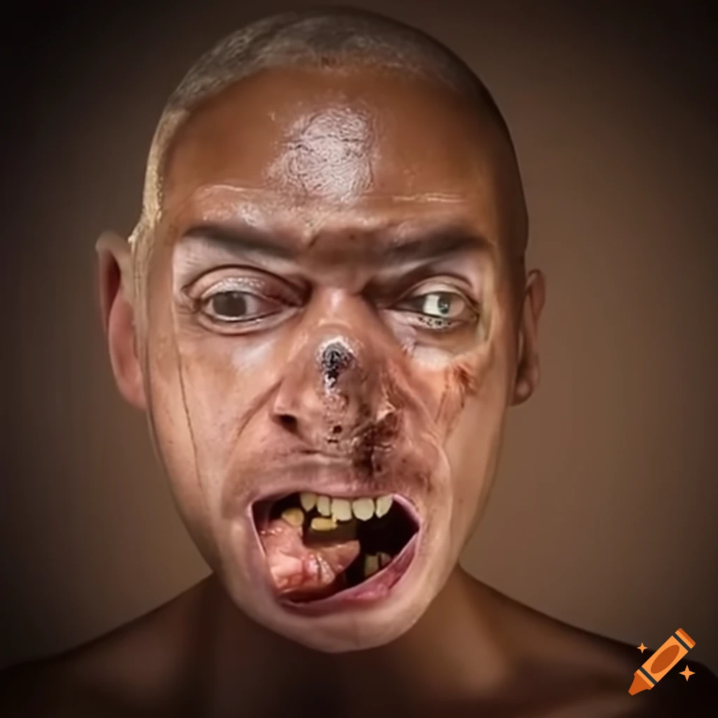 Man transforming into a Snickers bar in a scientific depiction