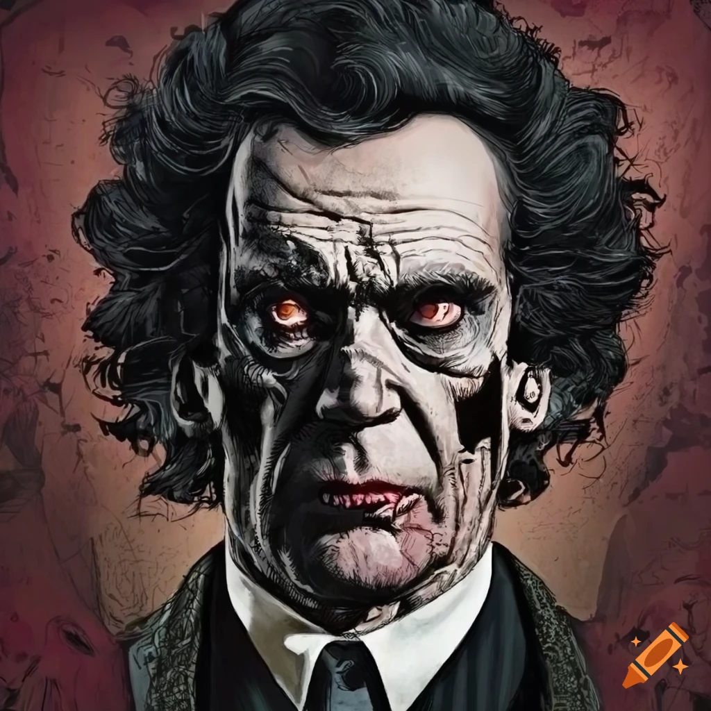 Graphic novel villain poster featuring Rockwell Gurney